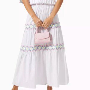 CeliaB White Maxi Skirt with Multicolor Accents